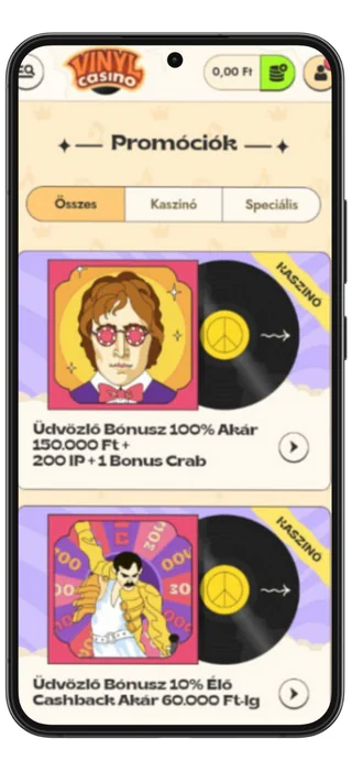 vinyl casino bonus
