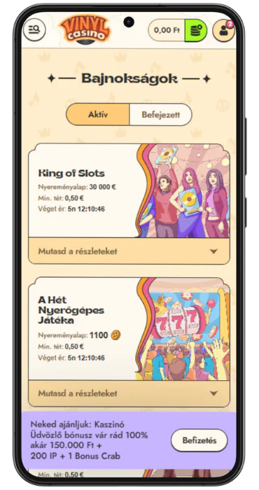 Vinyl casino bajnoksagok