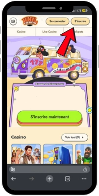Bouton d’inscription Vinyl Casino
