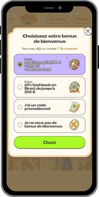 Bonus pour l'application Vinyl Casino