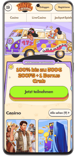 Wählen Sie vor der Einzahlung einen Willkommensbonus im Vinyl Casino.