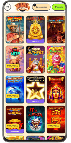 Commencez à jouer aux jeux de casino sur Vinyl Casino après avoir terminé votre inscription.