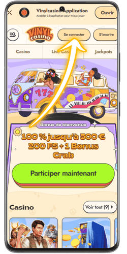 Finalisez votre inscription et connectez-vous à votre compte Vinyl Casino.