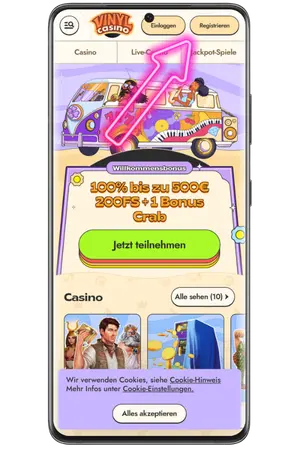 Klicken Sie für Vinyl Casino Registrierung auf die Registrierungsbutton