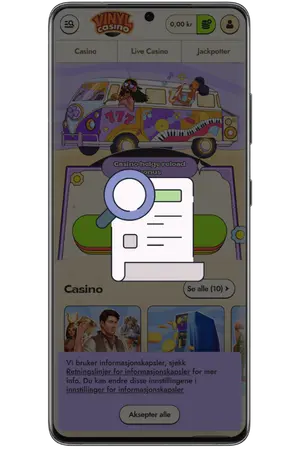 Gjennomfør konto verifisering for Vinyl Casino Registrering