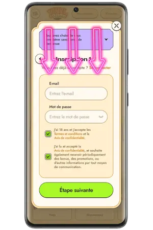 Entrez votre email et mot de passe pour Vinyl Casino Inscription