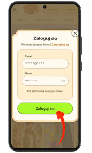 Vinyl Casino Logowanie Po wypełnieniu wszystkich pól kliknij przycisk Kontynuuj