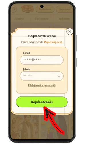 Vinyl Casino Miután minden mezőt kitöltött, kattintson a Folytatás gombra