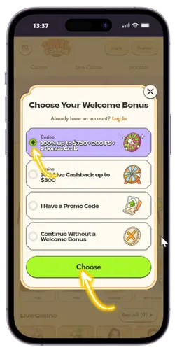 Choose a bonus Vinyl Casino