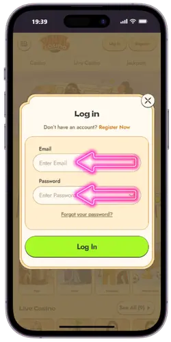 Enter your login details Vinyl Casino