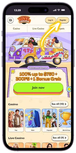 Сlick registration Vinyl Casino